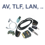 AV, TLF, LAN, koax